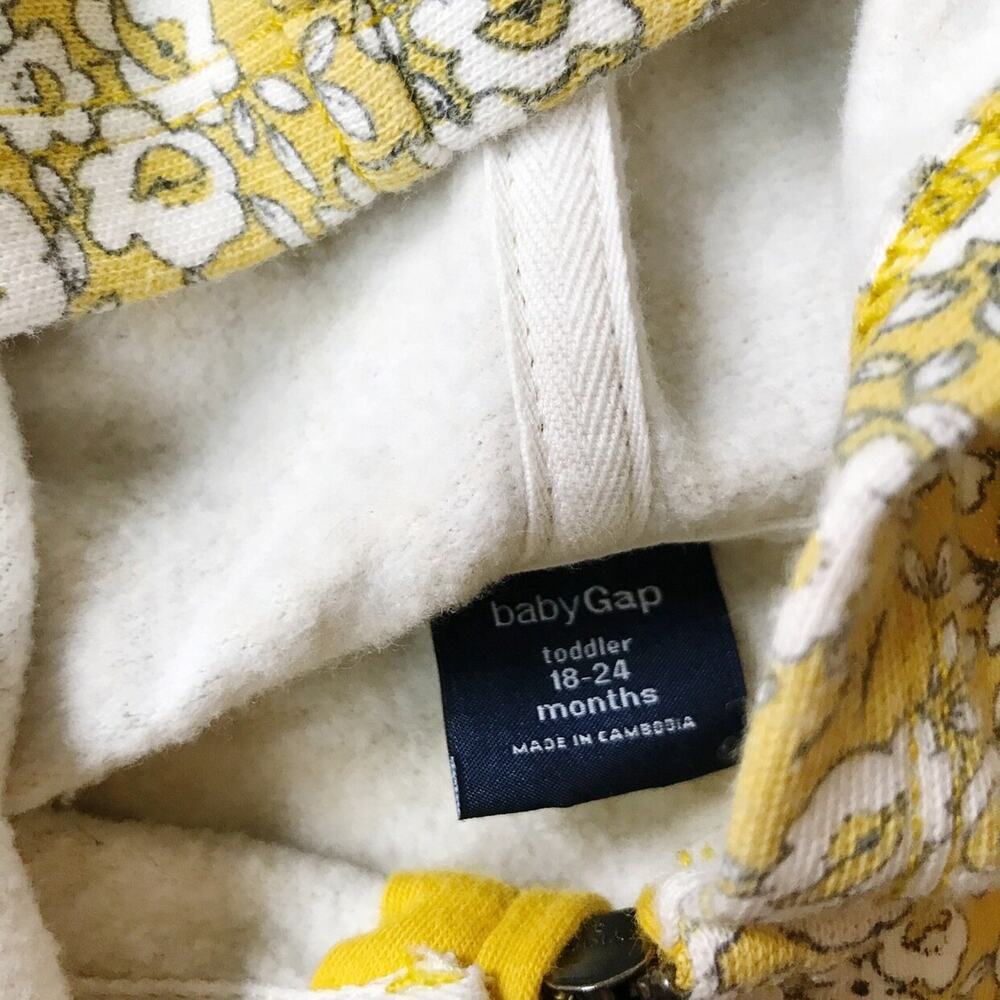 Gap Girls Floral Logo Hooded Sweatshirt 18-24M - Picture 4 of 5